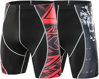 Rivccku 2 Pack Mens Compression Shorts Running Base Layer Shorts Workout ShortsTight Dry and Breathable Sports Shorts for Cycling