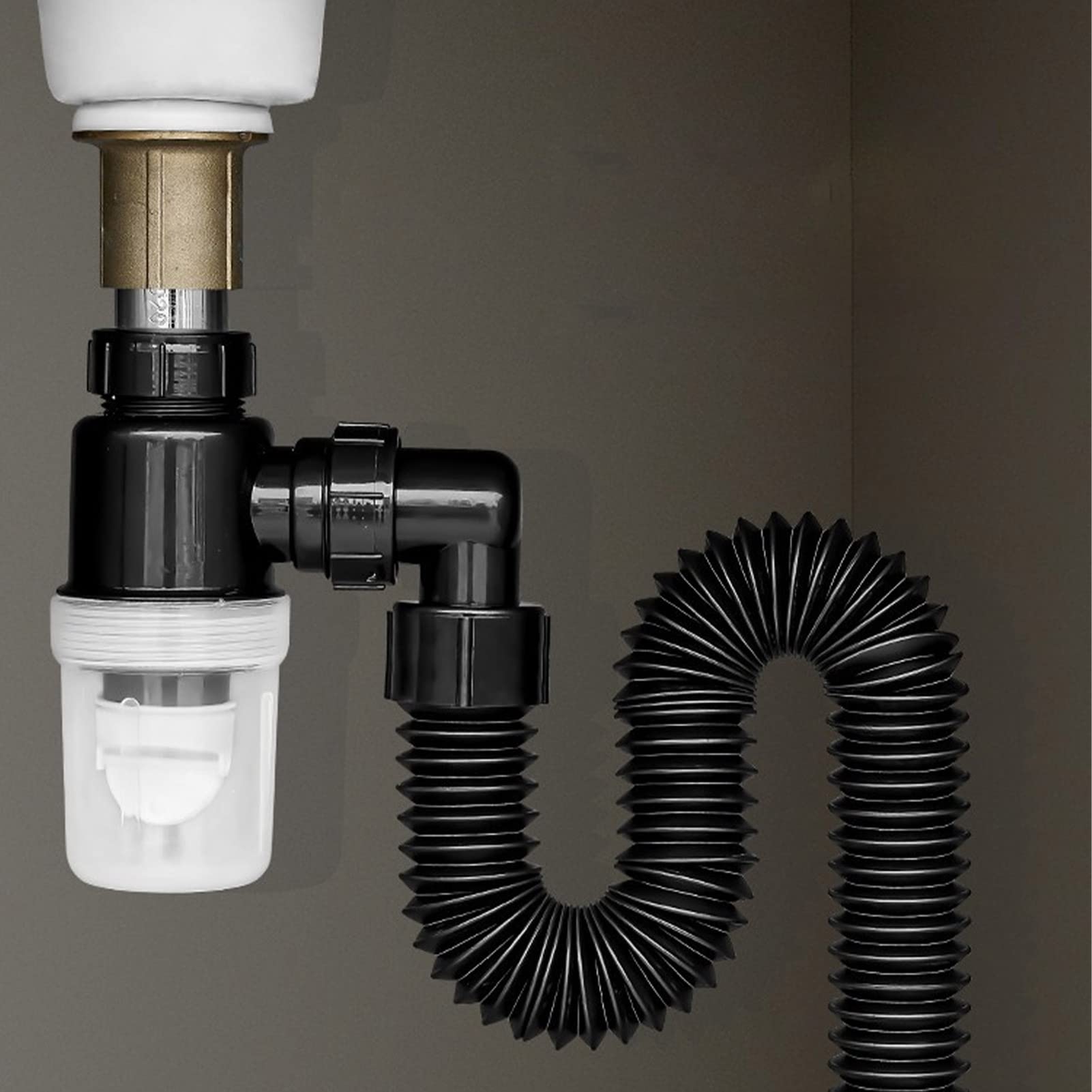 BSEID 10 Manguera de drenaje de fregadero Flexible - Tubo de manguera de drenaje de alcantarillado de fregadero,Anti tubo de extensión de manguera de drenaje de olor para inodoros de tocador de baño | de alcantarillado de fregadero,Anti tubo de extensión