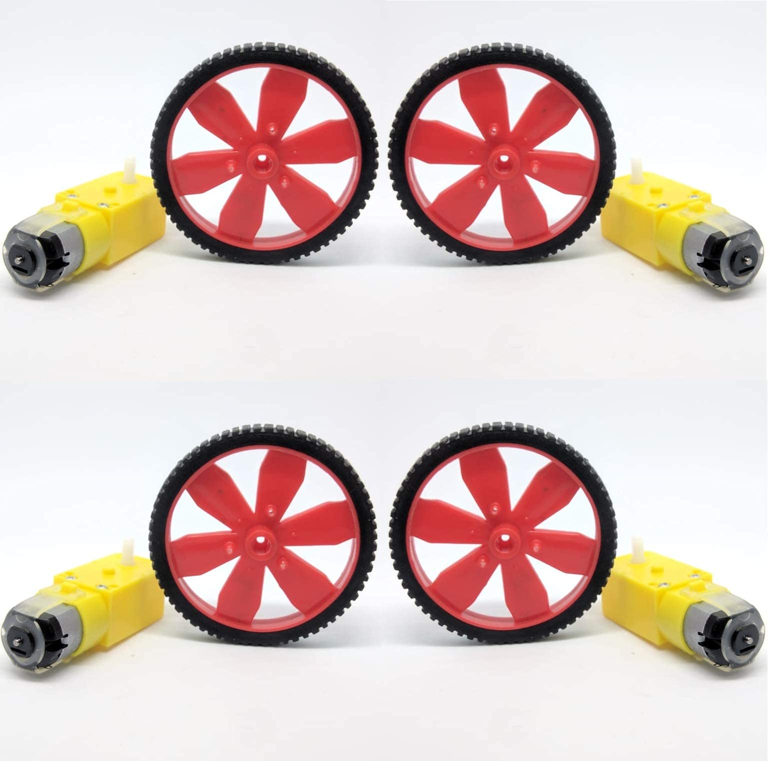 Robodo Red BO Motor Wheel + Single Shaft BO Motor - Set of 4 Robotics Science Project (B094FZM32S) Amazon Price History, Amazon Price Tracker