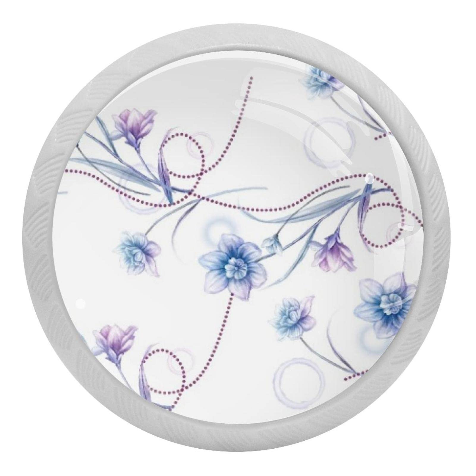 Poignées de tiroir bleues de 3.5 cm lot de 4 boutons de meuble fluorescents pour cuisine
