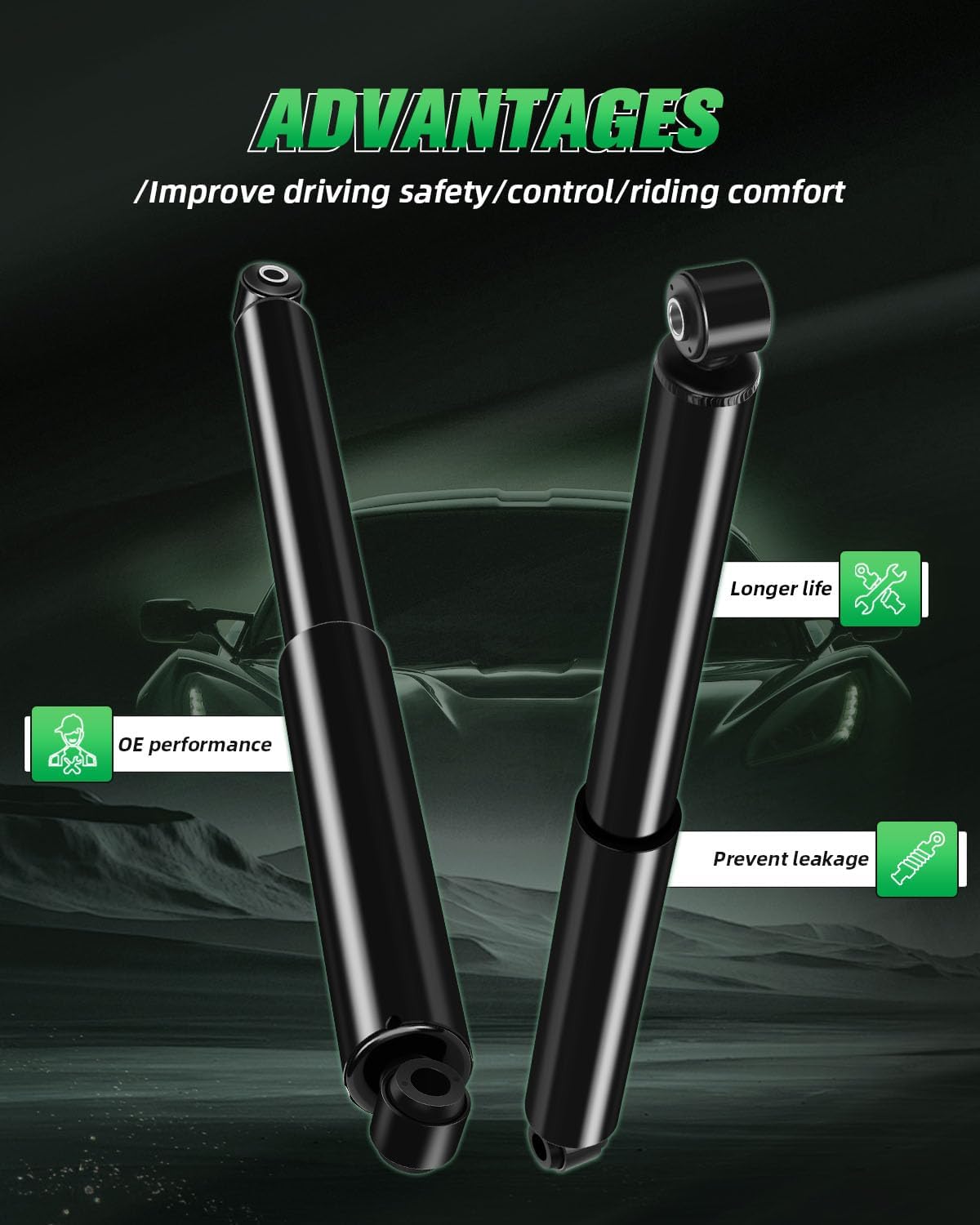SCITOO 2pcs Front Shocks Absorbers and Struts Fits 03 for ford for E-550 Super Duty,99-04 for ford for F-250 / for F-350 / for F-450 / for F-550 Super Duty