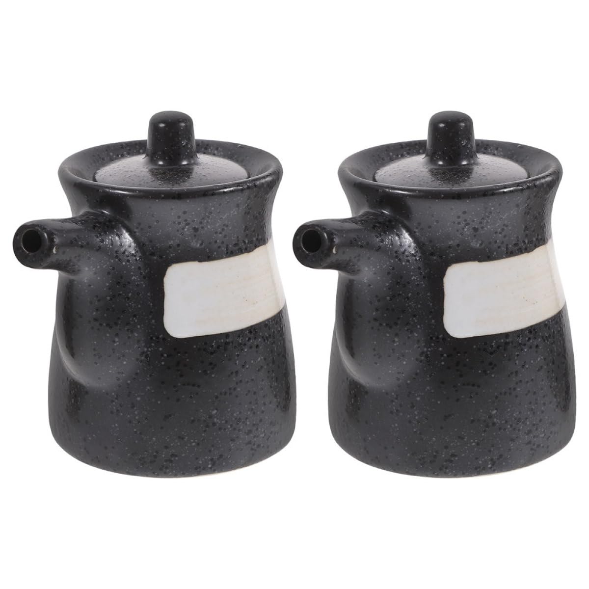 Botellas de cerámica para salsa de frijol y vinagre en cenas elegantes y cocina moderna
