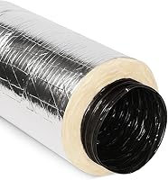10" R6 Insulated Flex Duct 25 Ft HVAC - Aluminum Core Flexible Air Duct for Heating Cooling Systems, Easy Install Vent Hose