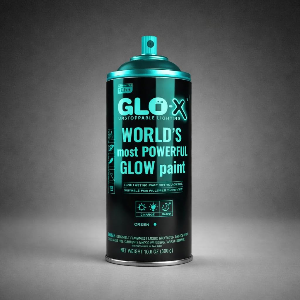 Blue Glow Spray Paint (10.6 oz) | Outdoor Sun-Activated Neon Glow for Metal, Fabric & All Surfaces