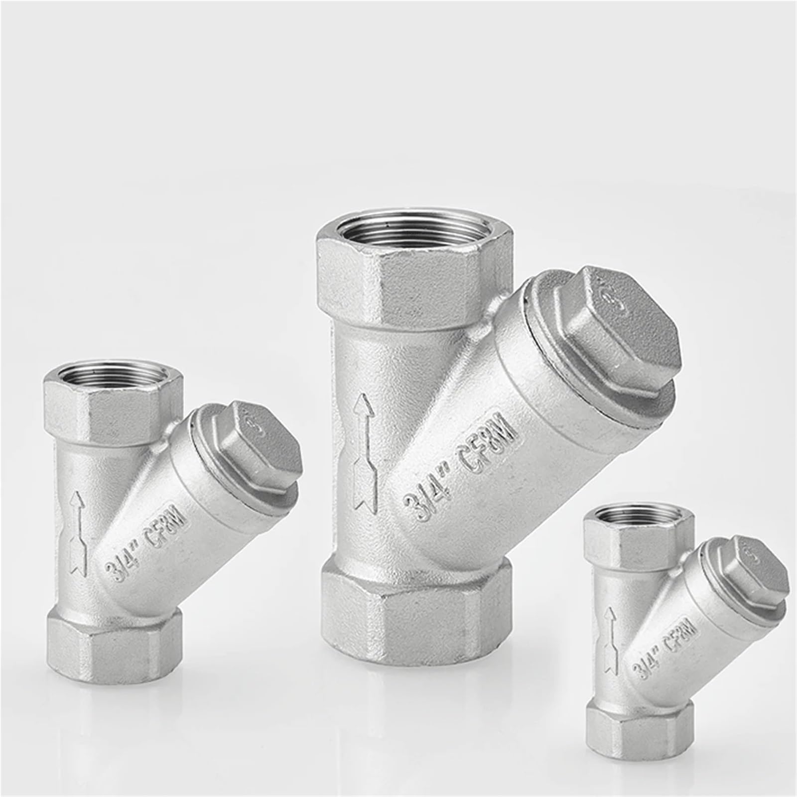 1/4 "3/8" 1/2 "3/4" 1 "1-1/2" 2 "-4" BSP NPT Hembra 316 304 válvula de Filtro Tipo Y en línea de Acero Inoxidable Agua Gas 80 Malla(SS304 BSPT,DN20 3l4 Inch)