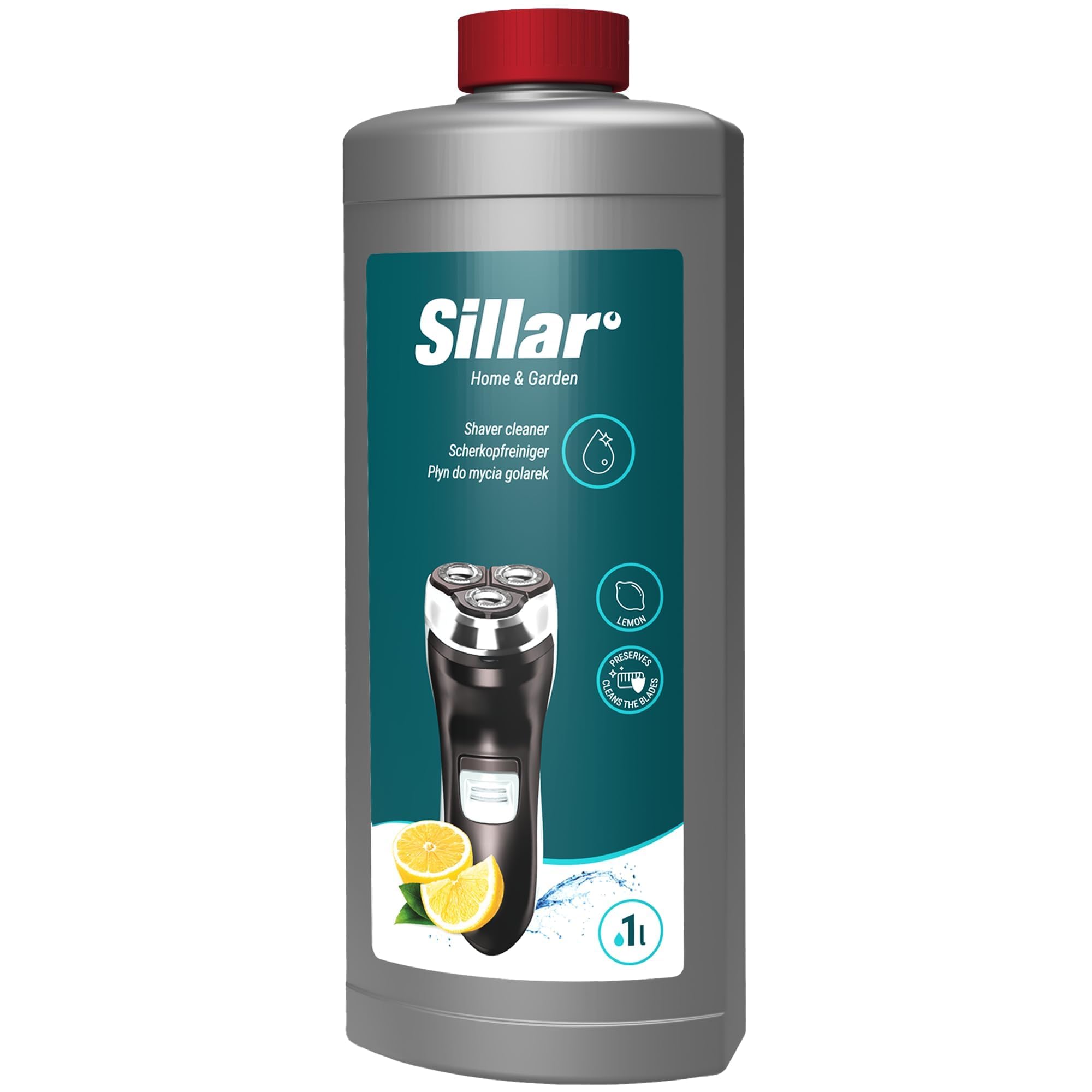 Sillar Líquido Limpiador Recargable para Cabezales de Afeitado 1 L - Limones - Compatible con Braun CCR Series 3, 5, 7, 9, Clean&Renew - Higiene y Eficacia - Pack de 2