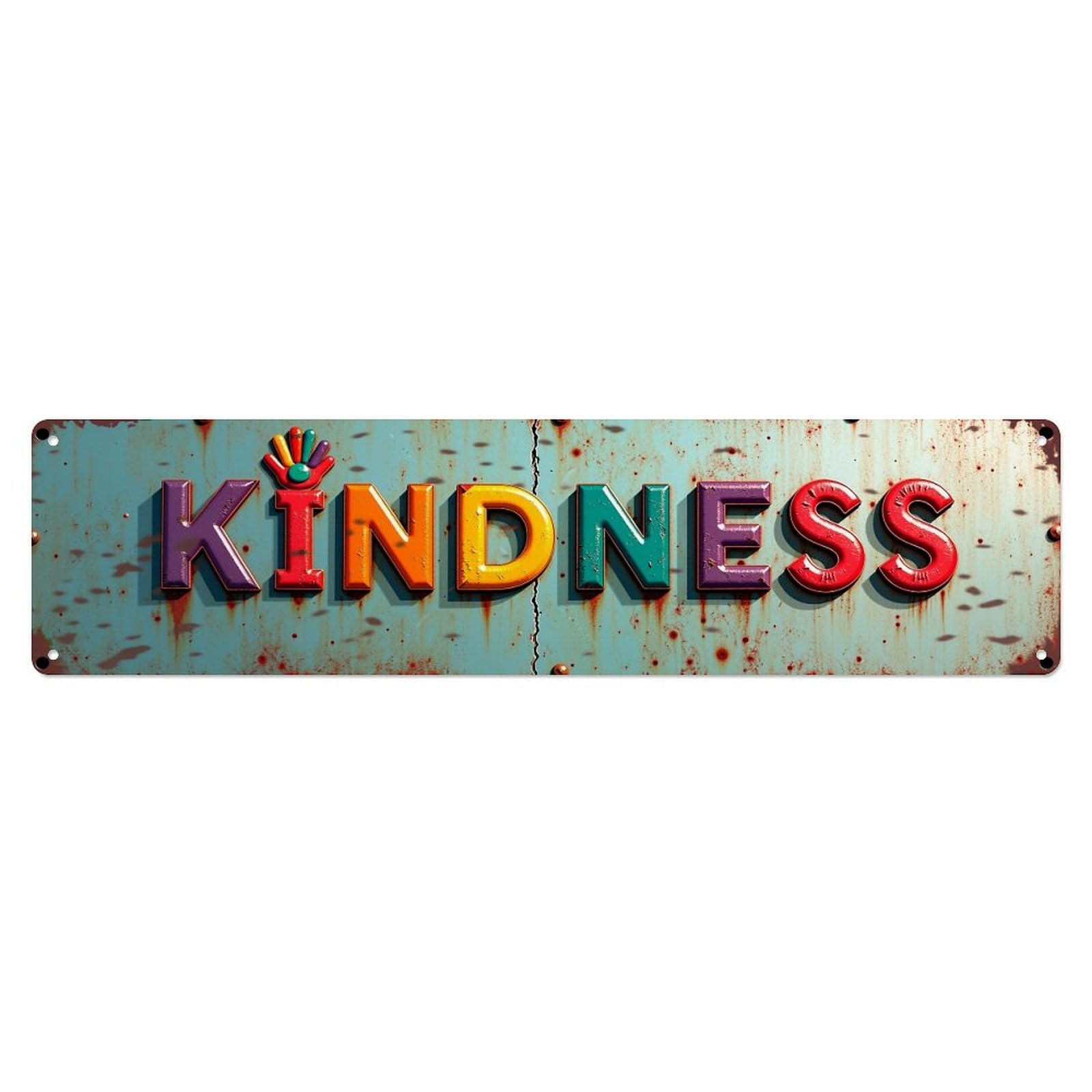 Kindness Colorful Rusty Metal Sign Metal Tin Sign Plaque