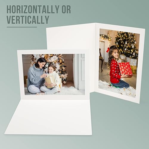Miniatura 6 de Golden State Art, Paquete de 200 carpetas de fotos de 5 x 7, marco de cartón, tarjetas de marco de papel, saludosinvitación eventos especiales