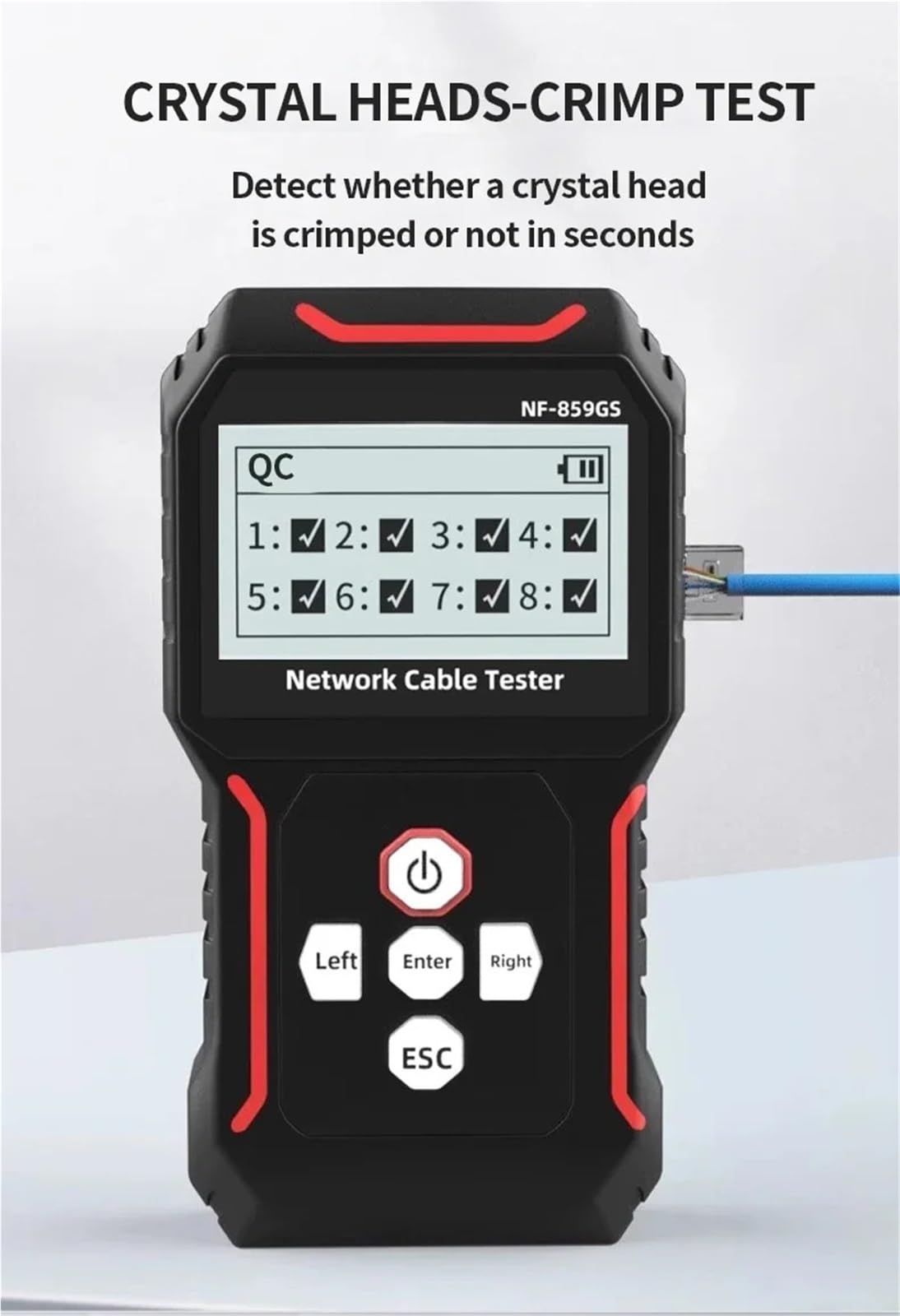 Netzwerkkabeltester, Netzwerkkabeltester, Leitungsdetektor, Kabel, Kristallkopf-Crimp, Ladetyp,für Netzwerkkabel