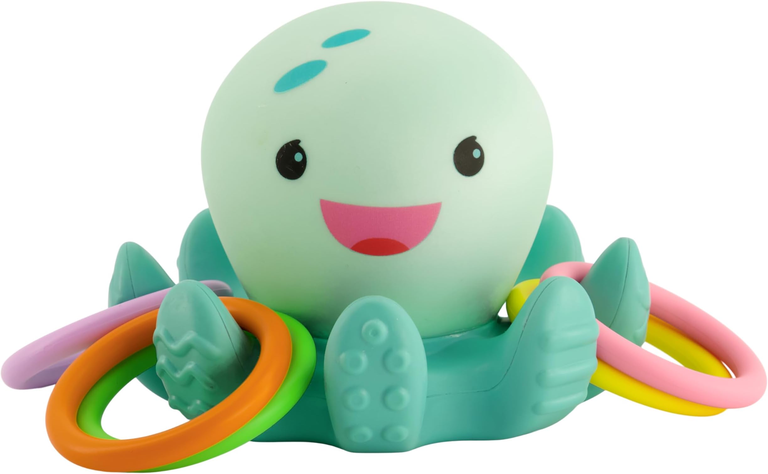 Light Up Ring Catcher - Illuminating Octopus with Five Tossing Rings for Fine & Gross Motor Skills in Babies & Toddlers, 6M+