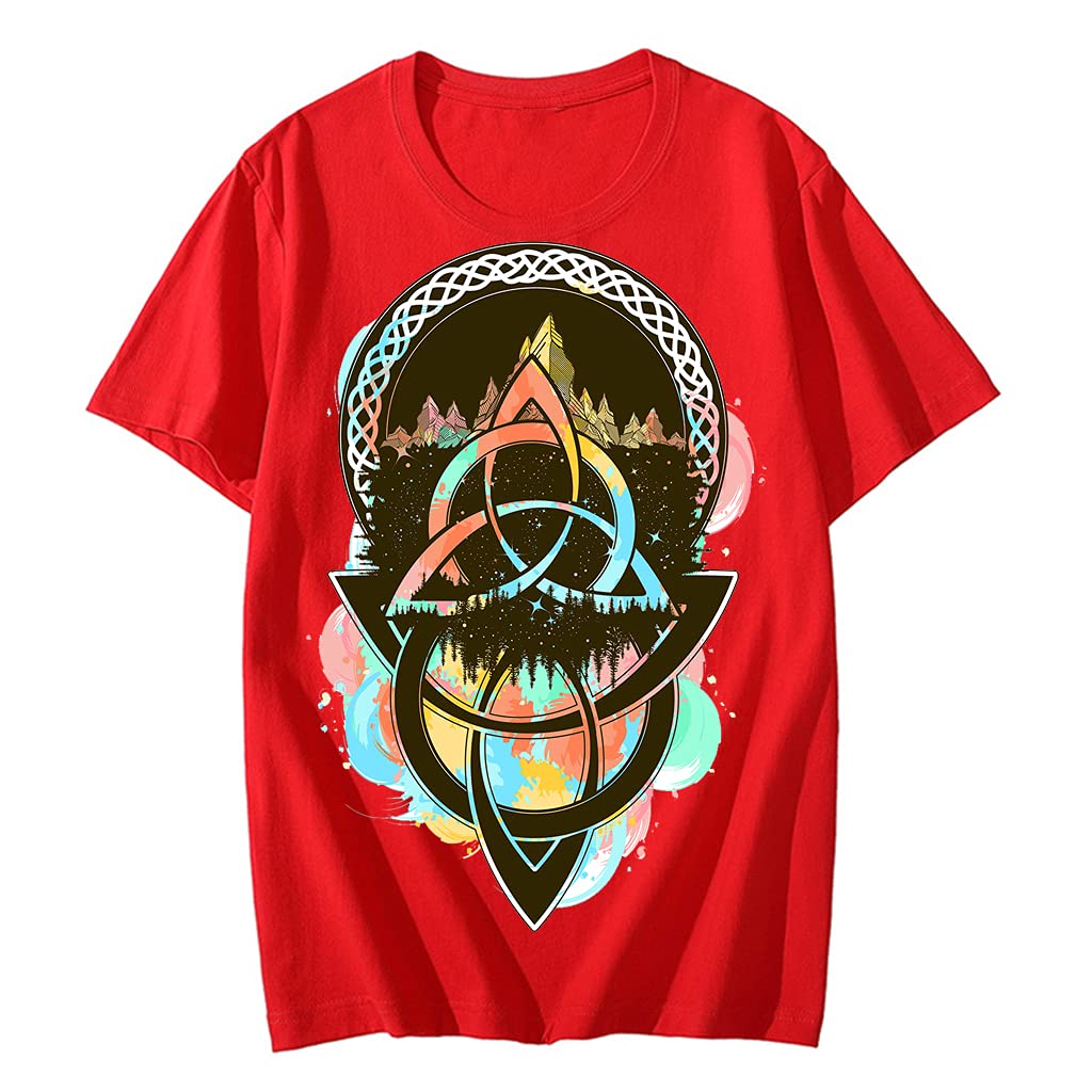 T-shirt Viking original en coton rouge motif 3D cadeau homme passionné