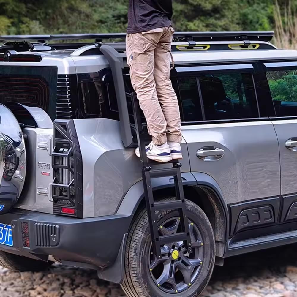 Black Foldable Side Roof Rack Side Access Ladder Fits for Chery Jetour Traveller 2023 2024