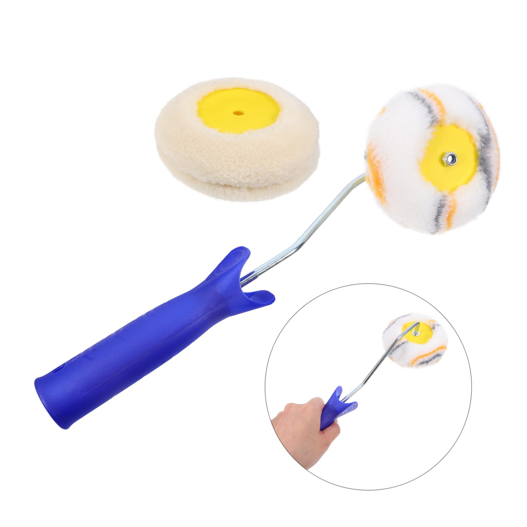 Housoutil 5 Sätze Walzenbürste Farbstifte Ecke kleiner Rollpinsel Rand Bausatz farbpinsel Malerzubehör Farbauftragrolle Farbroller Pinsel Malerbedarf für Heimwerker Farbrollerbürste Plastik