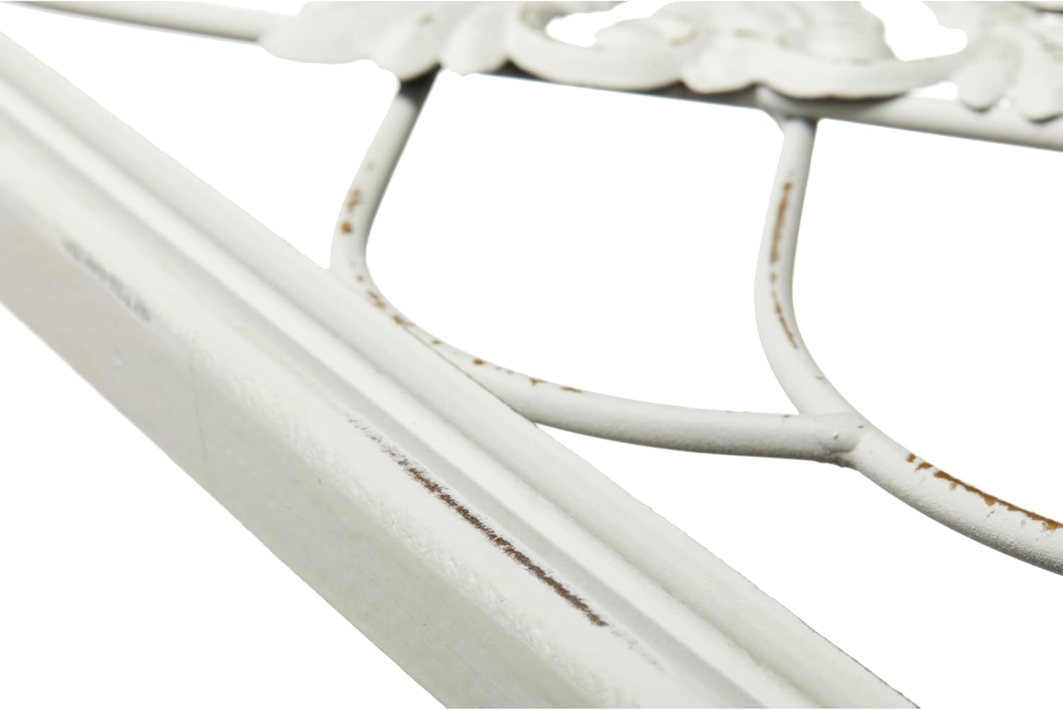 Sintosin Rustic Wood and Metal Wall Art Decor Living Room 14 x 35 Inch, Hanging Distressed White Decorative Vintage Wrought Iron Wall Decor for Living Room Entryway Hallway Bedroom Kitchen