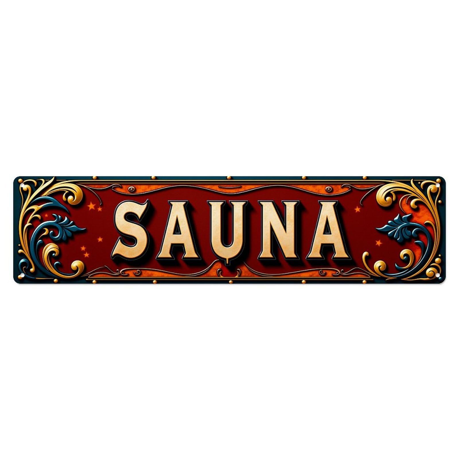 Ornate Frame Decorative Sign Sauna Tin Sign Vintage Metal Poster Retro Bar, Home, Man Cave, Kitchen, Laundry Room Wall Art Decor Gift 4x16 Inch