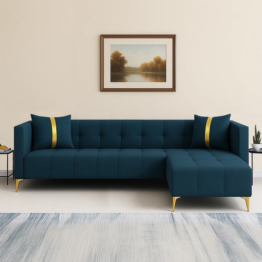 CASASTYLE Styleliving 5 Seater RHS L Shape Sofa Set (Teal)-image-19