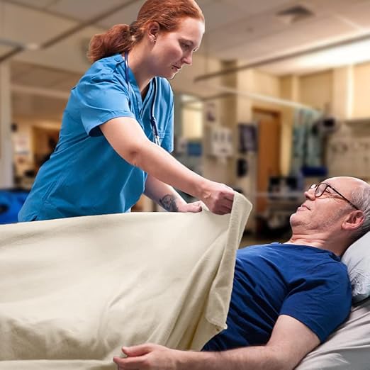 Avalon Bedding Hospital Blankets Twin Size 100 Cotton Thermal Blanket Hospital