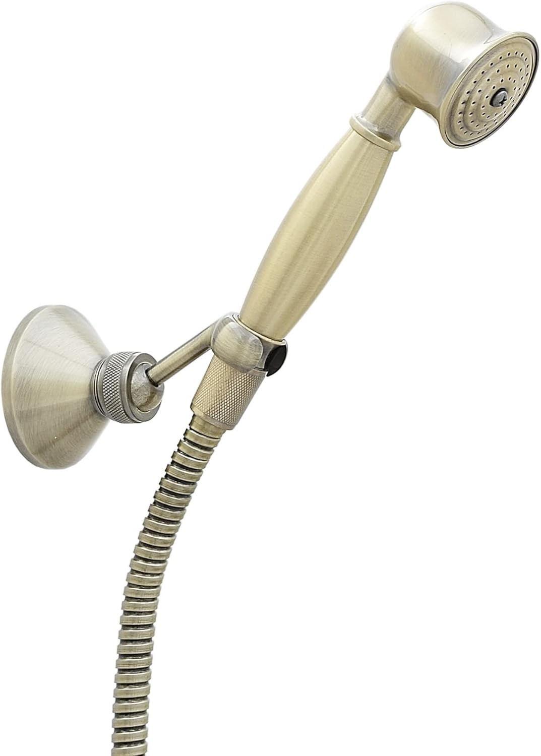 ENKI Traditional Antique Bronze Brass Shower Head Hose and Wall Bracket
