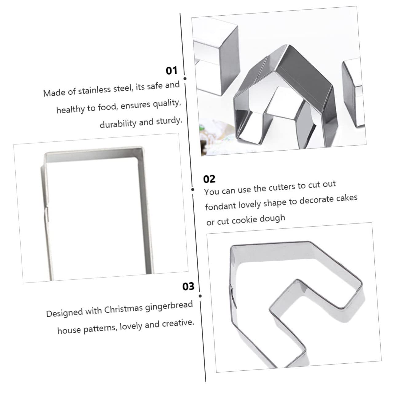 Kit De 5 Emporte-pièces/15 Pièces Pour Biscuits De Noël Robustes Et Faciles À Nettoyer