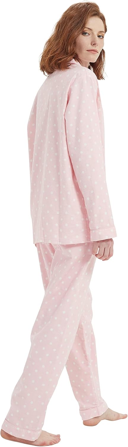 amaxer Women's Flannel Pajama Set 100% Cotton Soft Christmas Pajamas For Women Long Sleeve Pjs Button Down Warm Sleepwear - Image 5