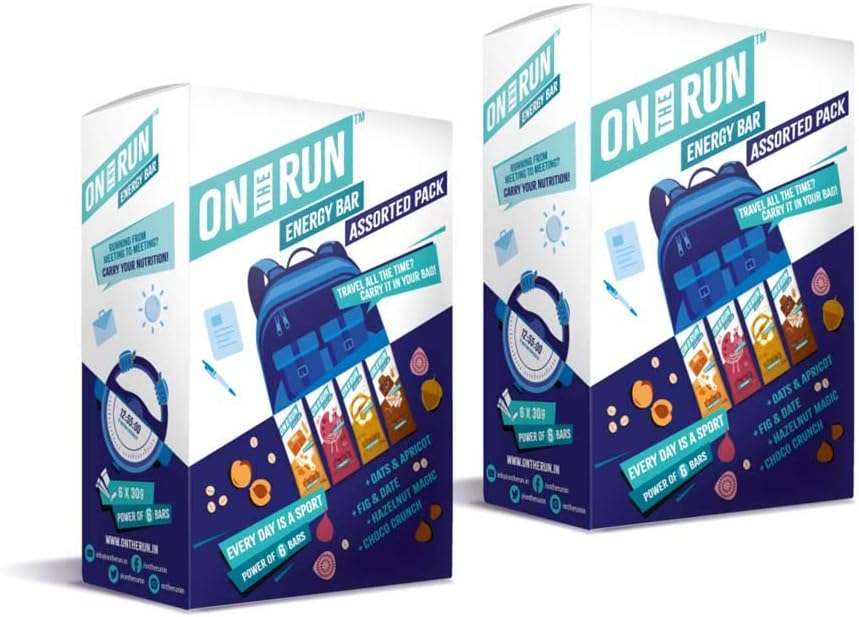 ONTHERUN_Assorted - Energy Bars - 360g (Pack of 12)