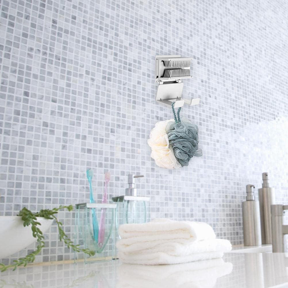 Hair Collector, Flip Hidden Design Shower Wall Detachable Hair Catcher with Mobile Phone Holder for Preventing Drain Clogging (#2)