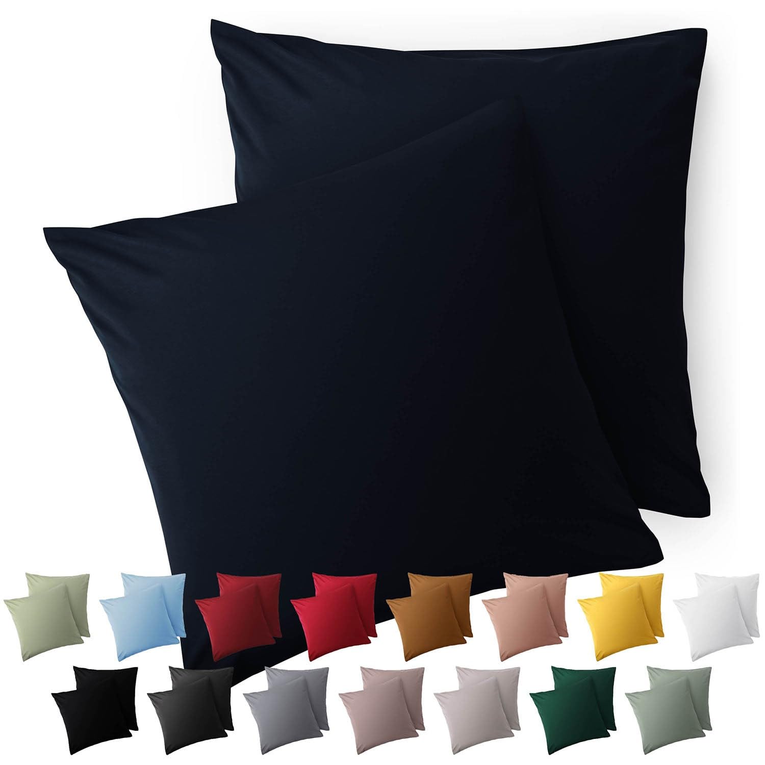 Blumtal Federe Cuscini Divano 40 x 40 cm - Set di Copricuscini per Divani in Microfibra a 2 Pezzi con Chiusura a Zip, certificati Oeko-Tex, extra morbidi e lavabili - Blu Oceano