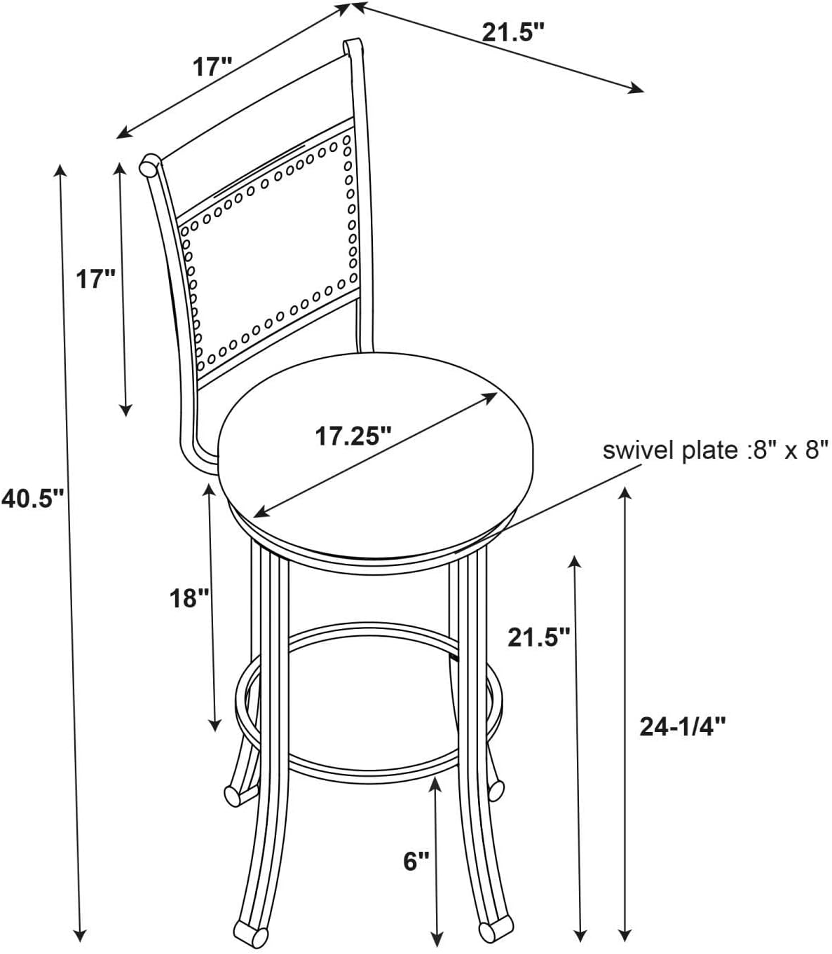 Franklin Swivel Counter Stool, Pewter
