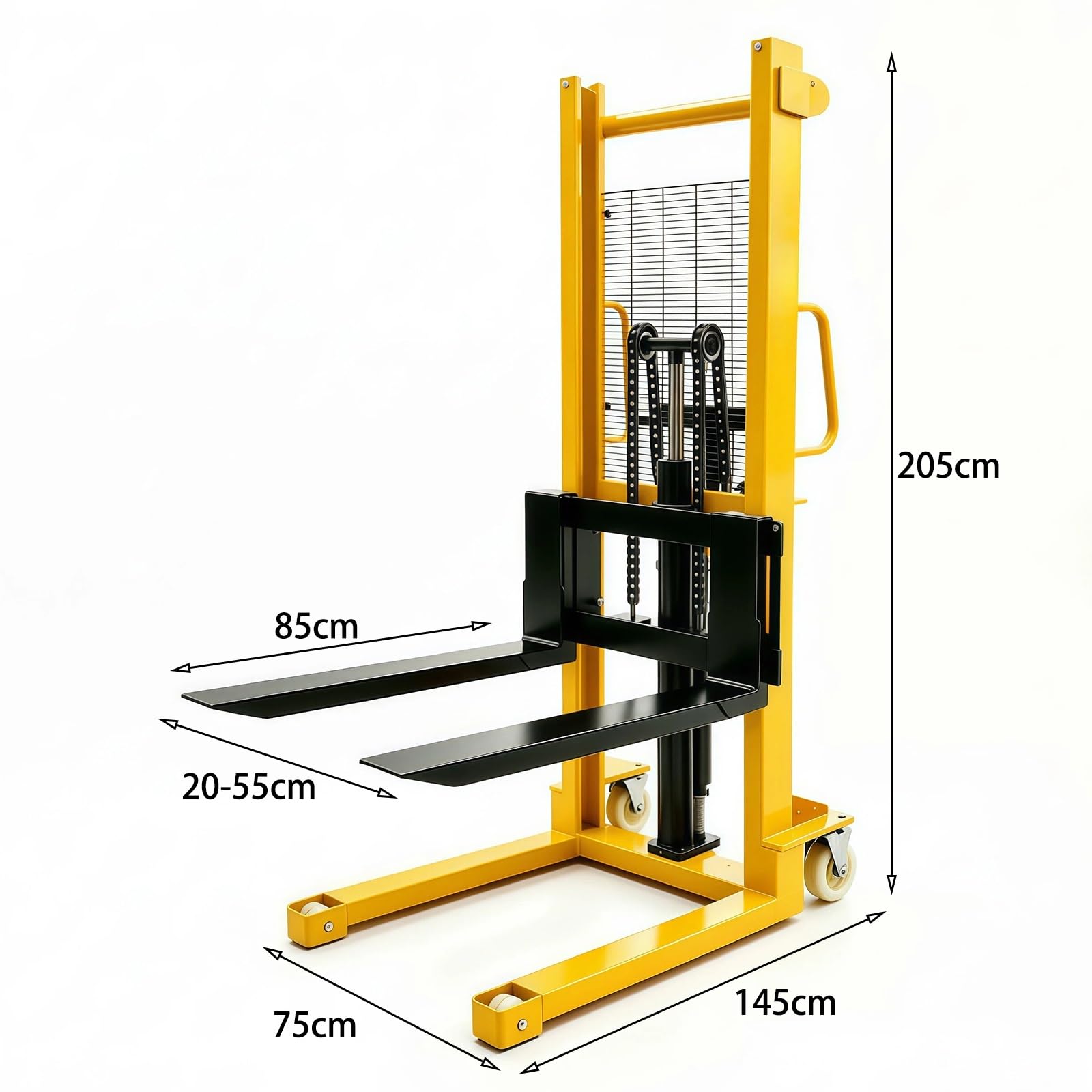widły do ​​palet Ręczny hydrauliczny wózek podnośnikowy 1000kg, 85cm, regulowana szerokość wideł dla magazynu