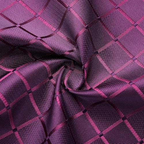 Image of Striped Plaid Polka Dot Mens Tie Formal Necktie Pocket Squares Ties Clips Cufflinks Classic for Men Set