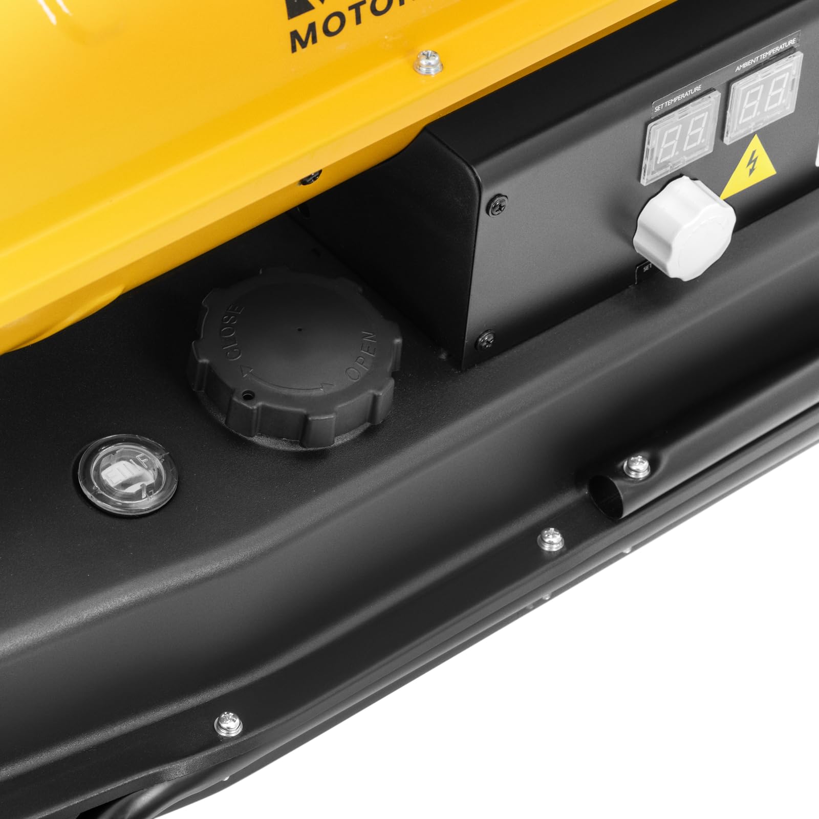MSW Cañón calefactor de gasoil con ruedas 30 kW Depósito de 38 L Protección contra Sobrecalentamiento ECO series Cañón de calor Cañón calentador Cañón calefactor de diésel Calefactor para obra