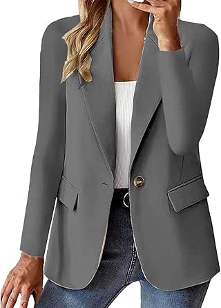 Amazon.com: Womens Blazer Jackets Business Casual Long Sleeve Open ...