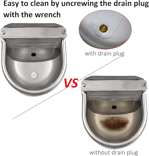 Miniatura 6 de Dispensador automático de cuencos de agua para perros, comedero de agua de acero inoxidable para aves de corral y ganado pequeño