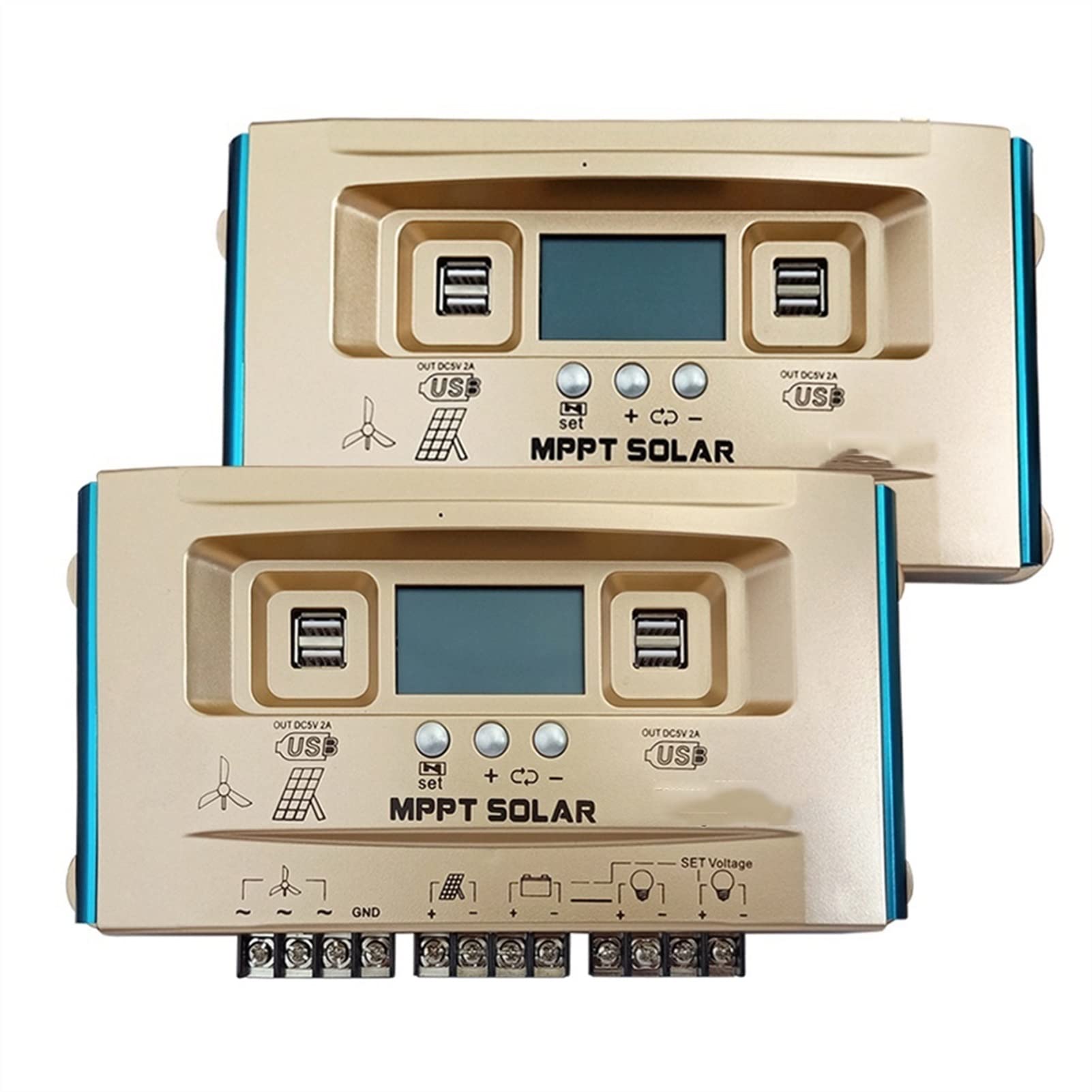 Invertitore Solare, 40A Wind Energy regolatore ibrido solare LCD MPPT Doppio 12V 24V 36V 48V 60V USB Ricarica della batteria Regolatore multifunzionale GUIDATO Solar Micro Inverter
