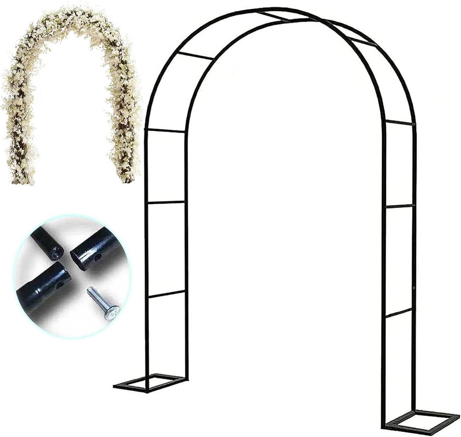 Treillis Stable contre l'Affaissement : Arche de Jardin Extra Large Noire 350cm