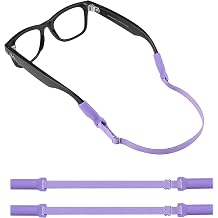 Glasses Strap for RayBan Meta Ai Glasses and Wide Temple Tips-No Tail Adjustable Glasses Straps Cord Eyewear, Eye Glasses Holders Around Neck for Men Women Kids 2pcs Purple 14IN