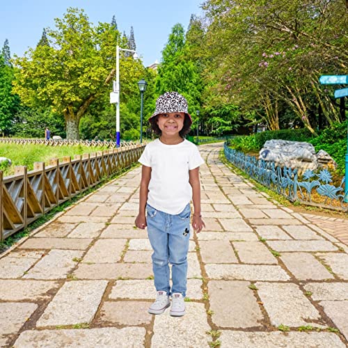 Kids Bucket Hat For Girls, Packable Fun & Cool Reversible Beach Sun Teen Toddler Bucket Hat (Pink/Leopard, 3-6 Years) #TOP3