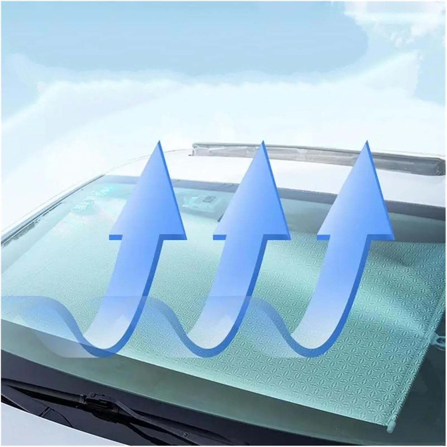 Car Sun Visor Car Sunshades UV Protection Curtain Sun Shade Visor with Suction Cup Windshield Protector Front Windshield Sunshade(Black)