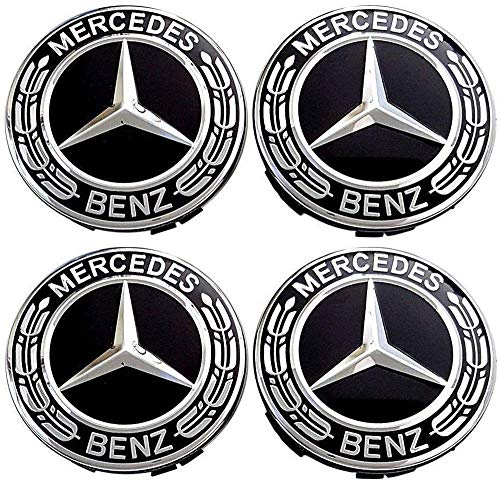 IGGY 4 x Tapones Tapacubos Logo compatible DE 75 mm para Tachuelas Círculos Aleación  Clase A B C y CLA CLK