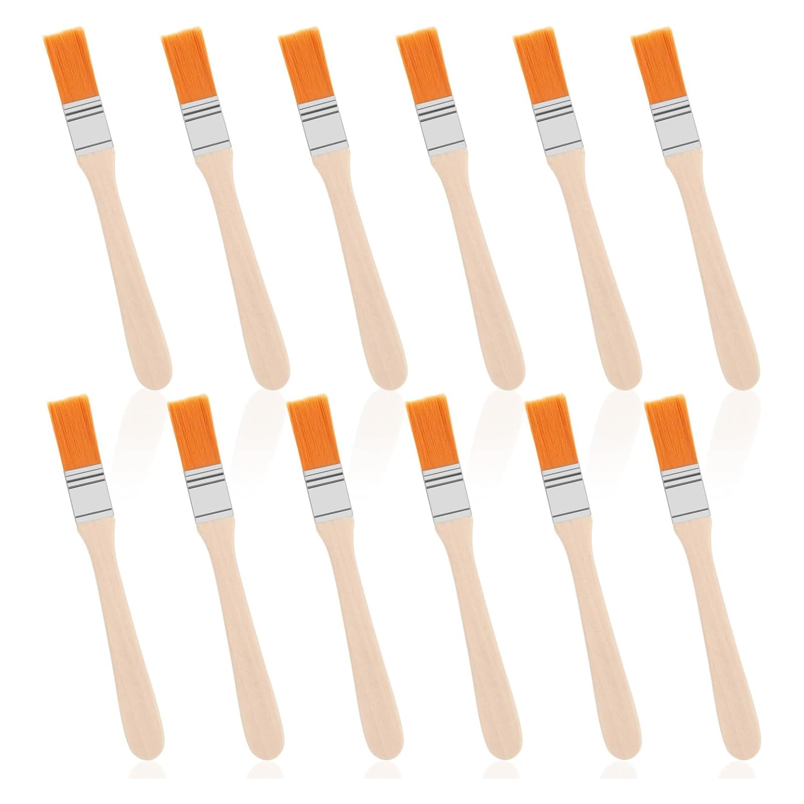 12 Pcs 1/2 Inch Flat Paint Brushes - Nylon Bristles for Paint and Glue