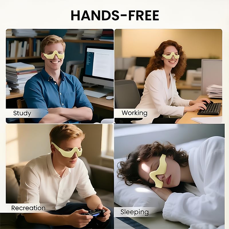 Gafas de Terapia de Luz Roja para Ojos, Masajeador Ocular con 3 Niveles de Microcorriente EMS, Para Disminuir las Líneas de Expresión y Ojeras, Aliviar la Fatiga Ocular