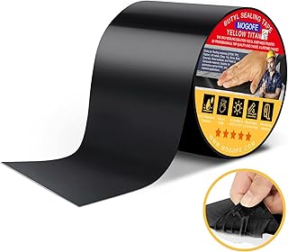 RV Roof Sealant Tape Black, 4 Inch x 50 Feet RV Repair Roof Sealer Seal Tape UV-Resistant Waterproof Sealant Tape for RV Repair, Camper, Trailer, Boat Sealing, Leaking Roof, Window