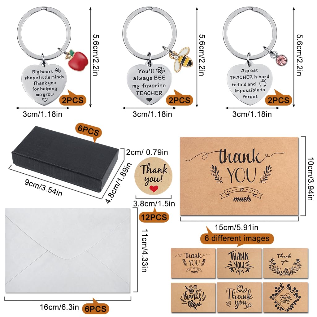 6 Sets Thank You Gift for Teacher,Thank You Teacher Gifts Appreciation ...