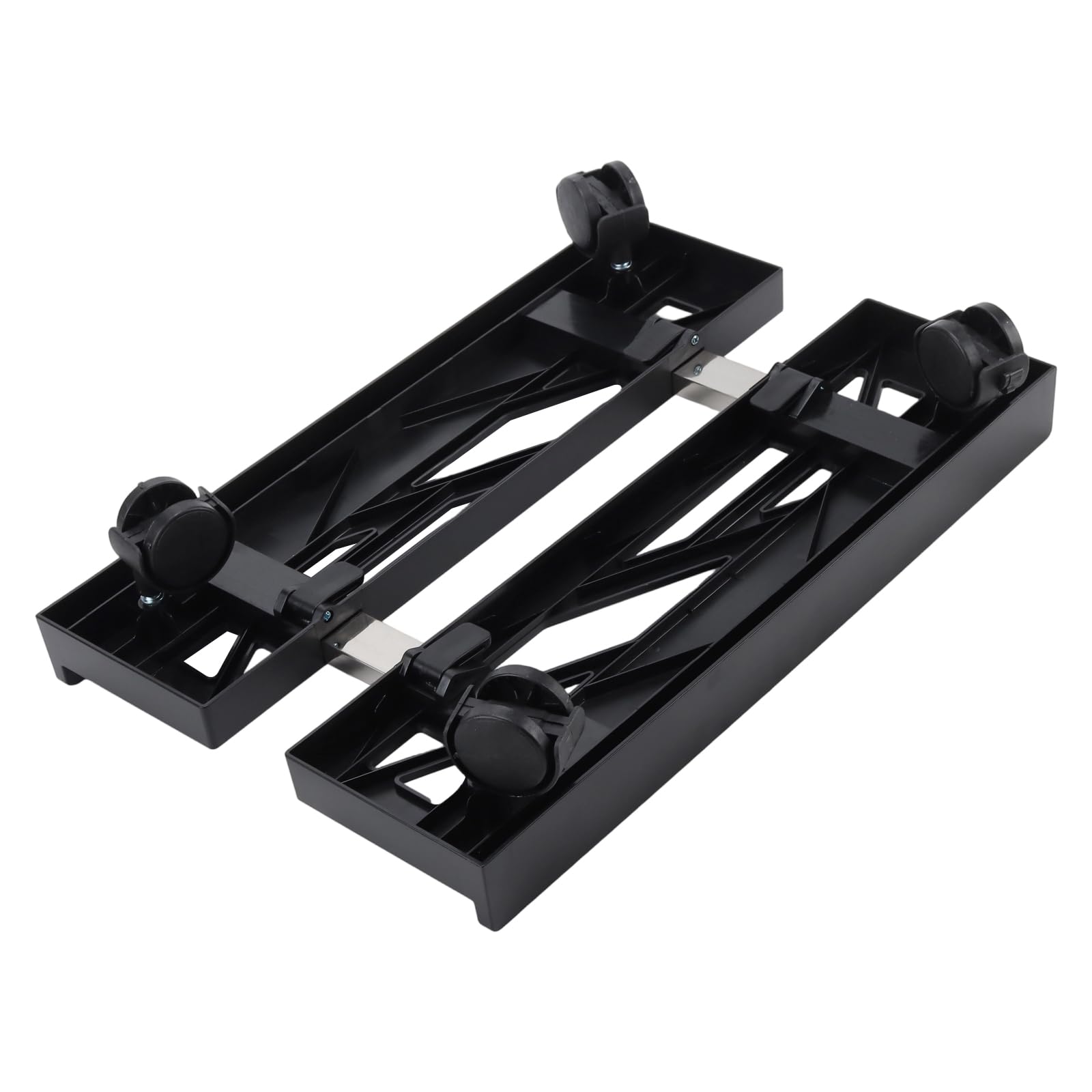 Carrello per Case PC con Ruote, 2 Pezzi Supporto Regolabile per Computer Desktop, 40 x 20-30 cm, PS Nero