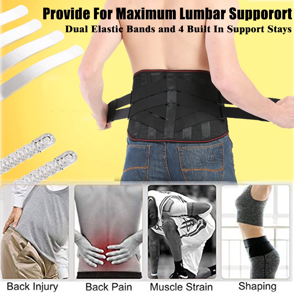 Image secondaire de Ceinture de Soutien Lombaire Maintenir Bien Les Lombaires et Le Dos Soulage la Douleur 4 Ressorts Soutien Sangle Double Réglable