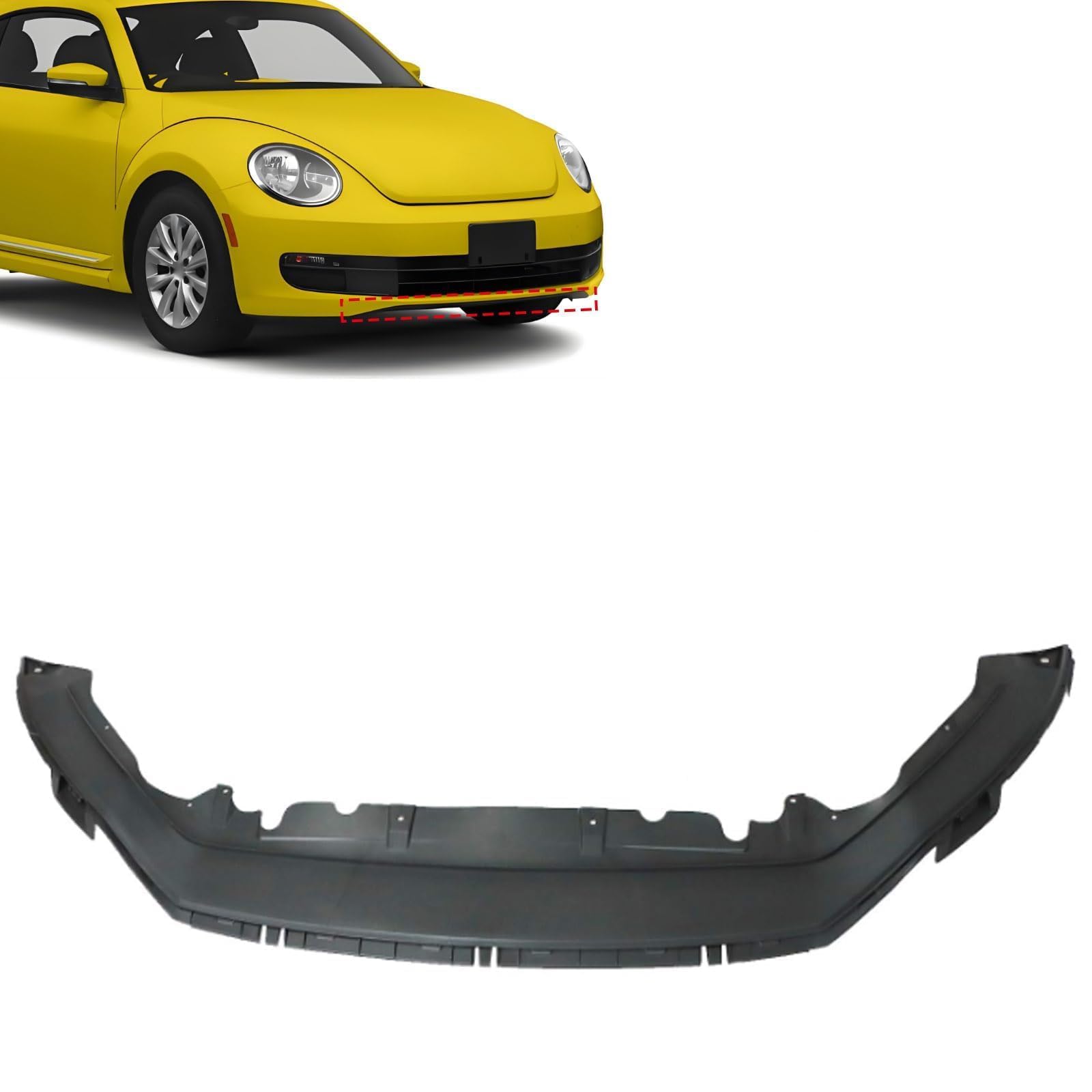 Photo 1 of SecosAutoparts Bumper Lower Valance Textured Front Compatible with Volkswagen Beetle 2012-2016 Replace# 5C5805903C9B9
