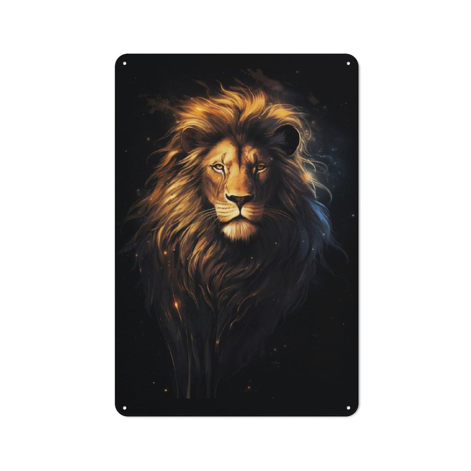Retro Metal Sign 30x20cm Featuring Majestic Lion Portrait, Home Bar Decor for Pub, Home Bar, Shed Or Man Cave