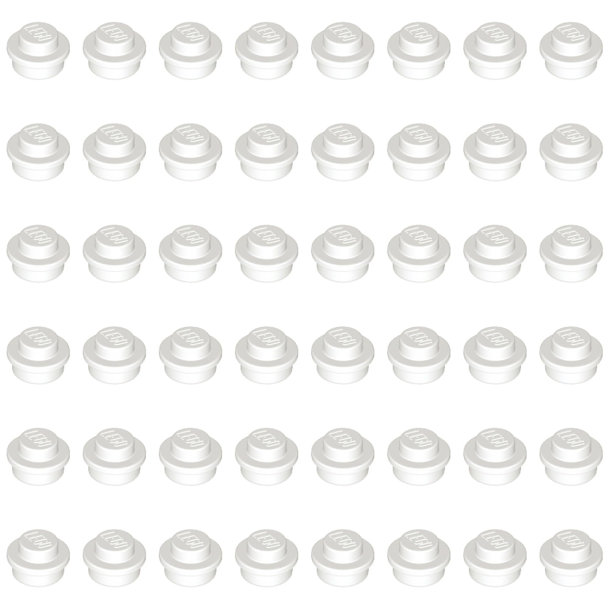 LEGO Plate, Round 1 x 1, Part 4073 (White, 50, Bricks)