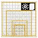 Magicfly Acrylic Quilting Ruler (4.5"x4.5", 6"x6", 9.5"x9.5", 12.5"x12.5") Set of 4 Transparent Quilter Square Ruler with 48 Non-Slip Rings & 20Pcs Transparent Sewing Clips, Double-Colored Grid Lines
