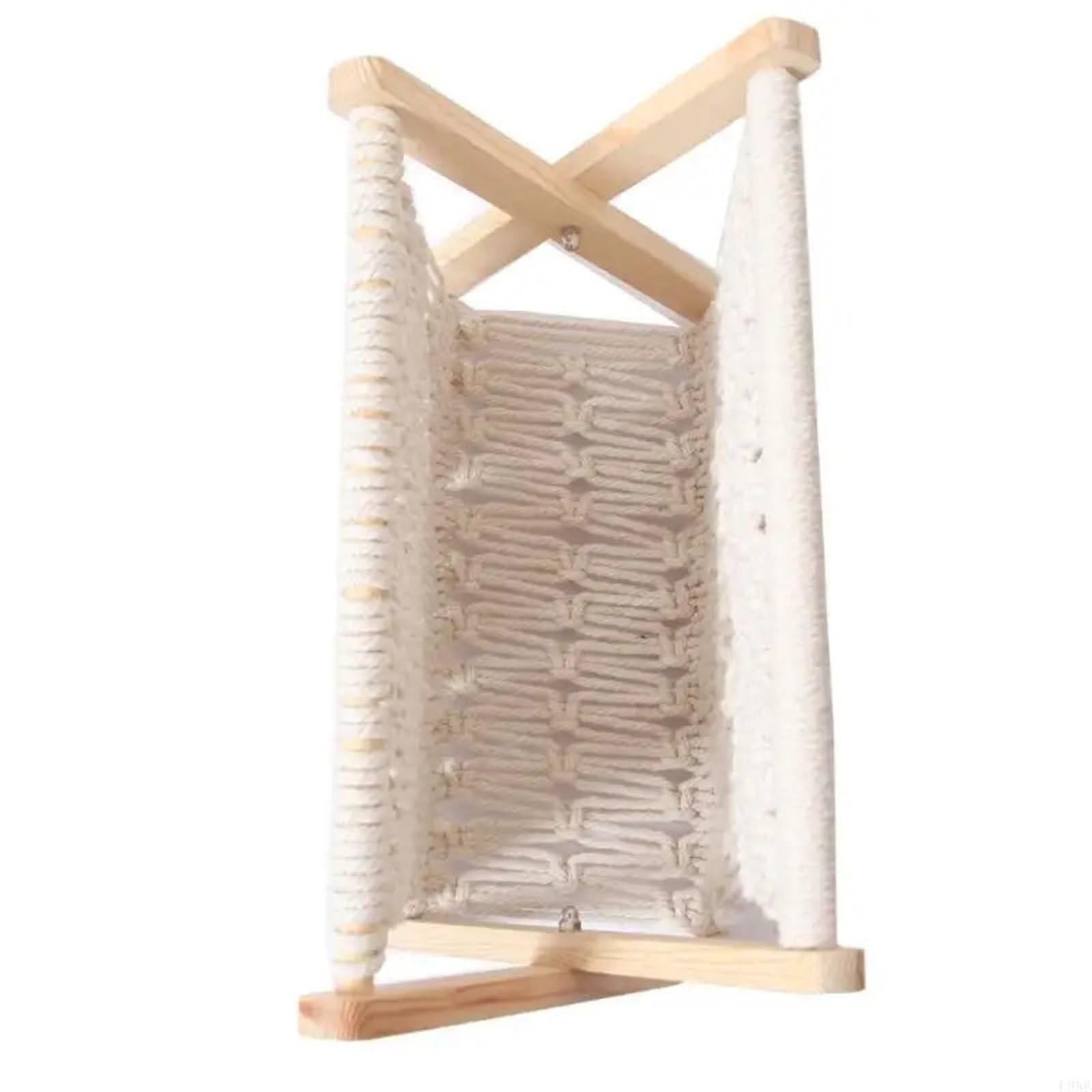 Porte-revues en rotin tissé à la main Panier de rangement tissé en coton, porte-revues pliable tricot Boho Pour magazines, livres